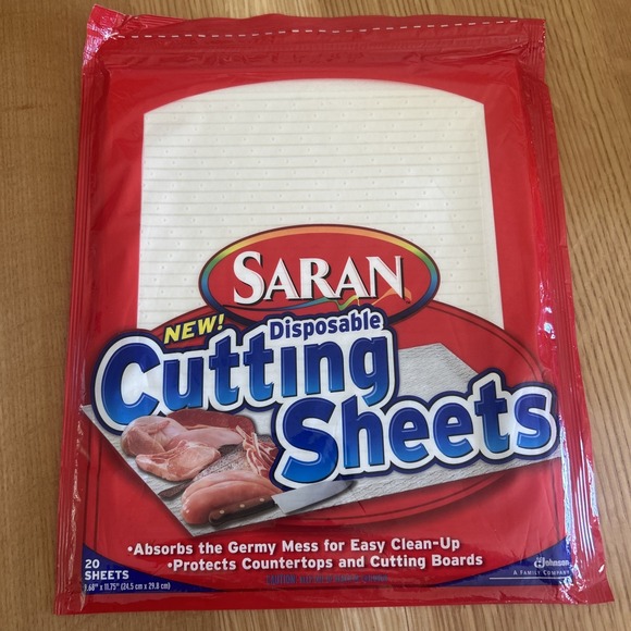 Saran Disposable Cutting Sheets 20-pack New Sealed New Old Stock - Picture 1 of 3